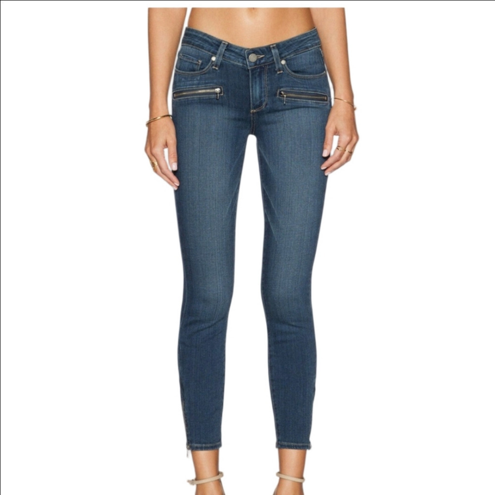 Paige Low-Rise Jane Zip Crop Medium Wash Jeans Size 26